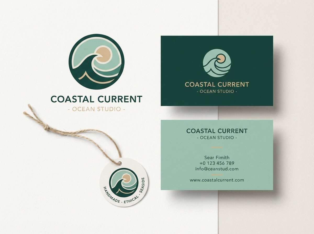 coastal brand identity mockup