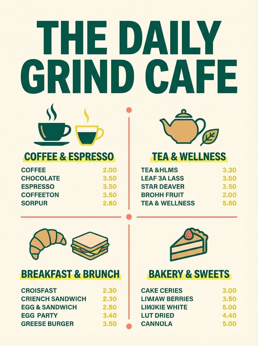 summer cafe menu poster