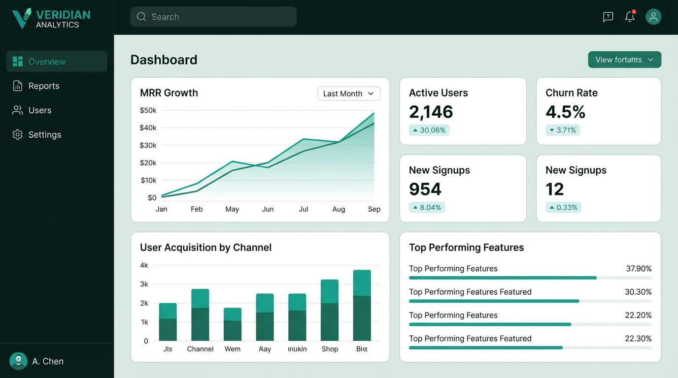 saas analytics dashboard ui