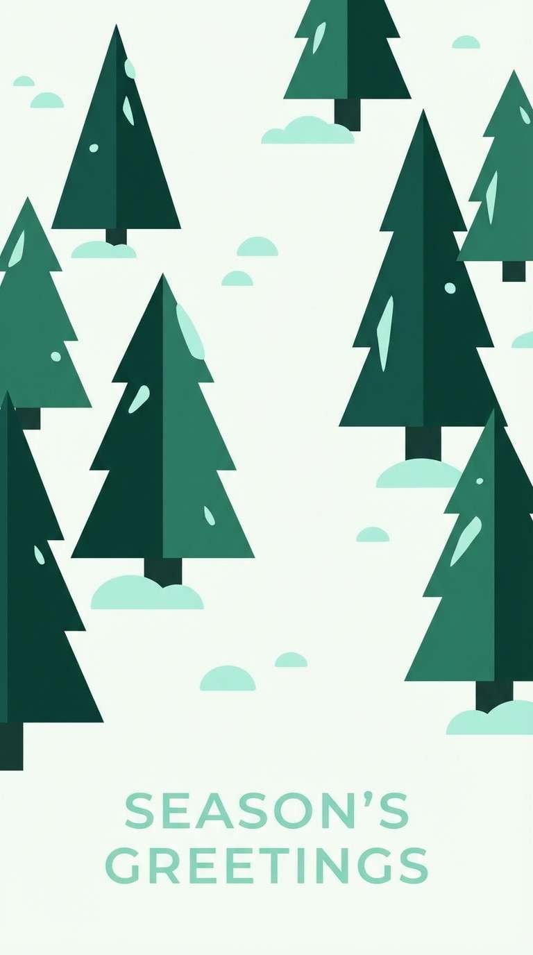 winter evergreen holiday card
