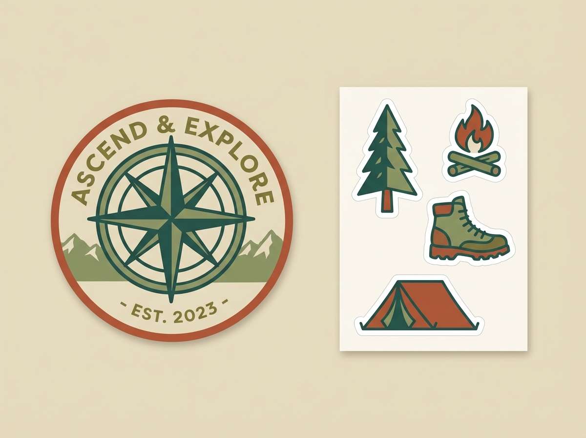 outdoor badge sticker sheet