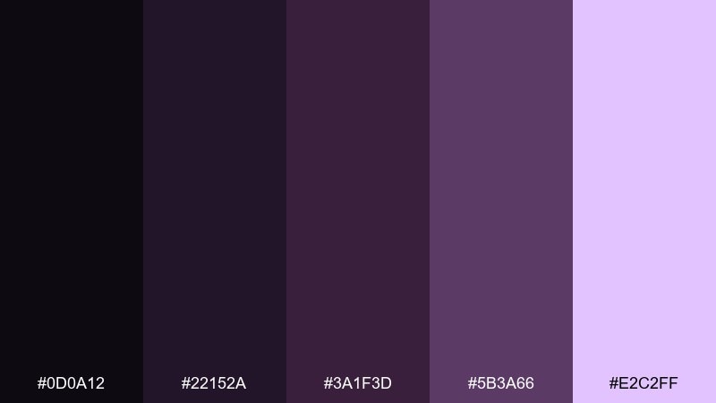 void plum black hole color palette with hex codes