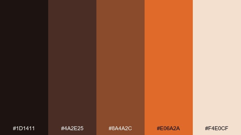 volcanic mocha lava color palette with hex codes