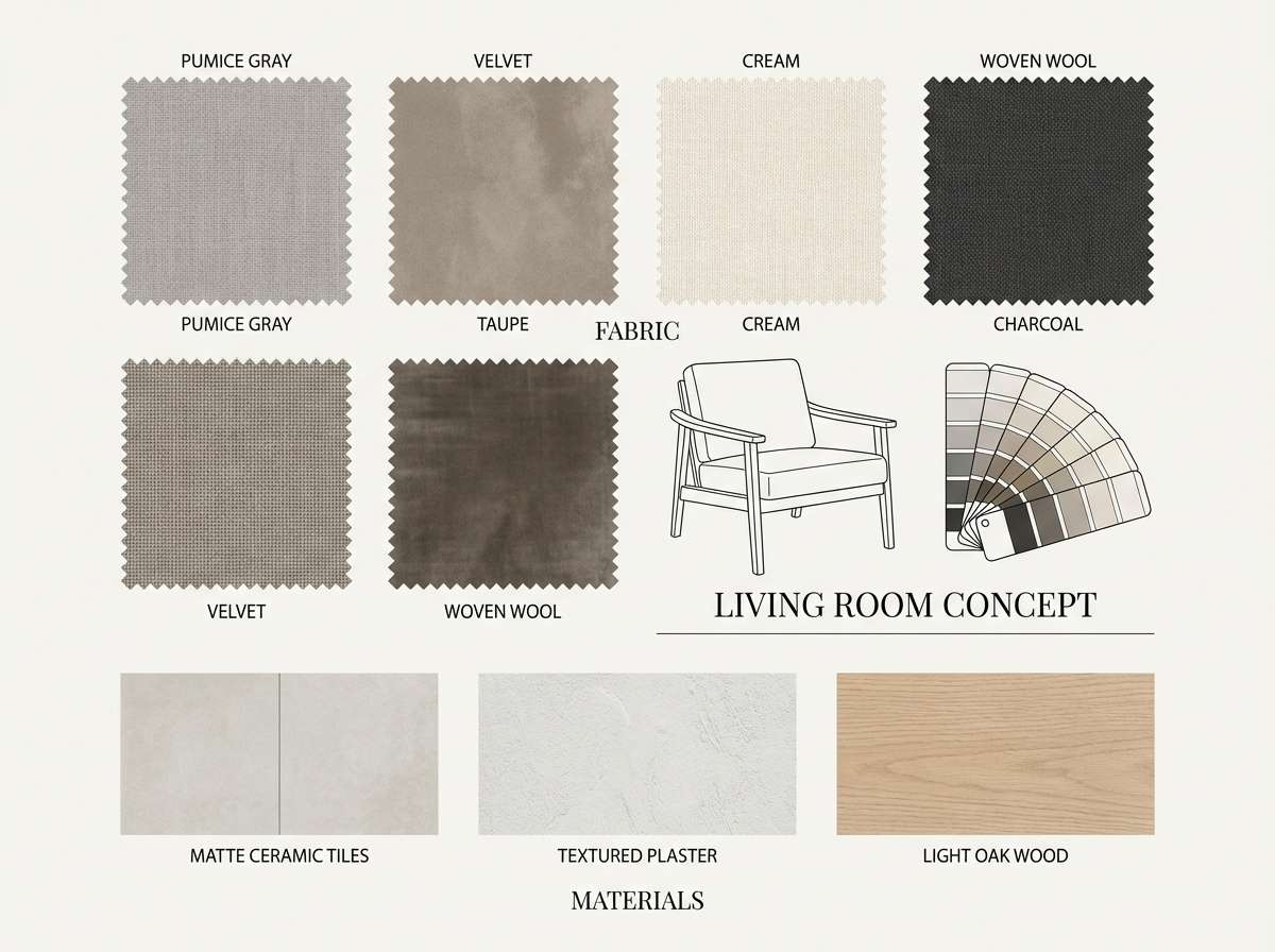 neutral interior mood board