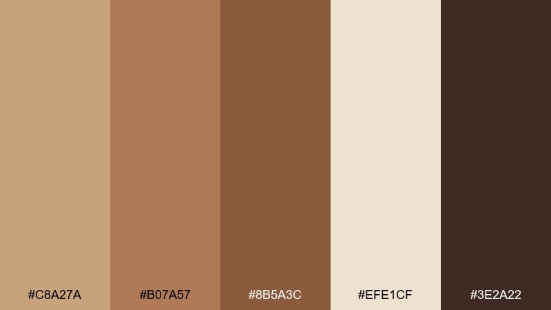 walnut latte blend color palette with hex codes