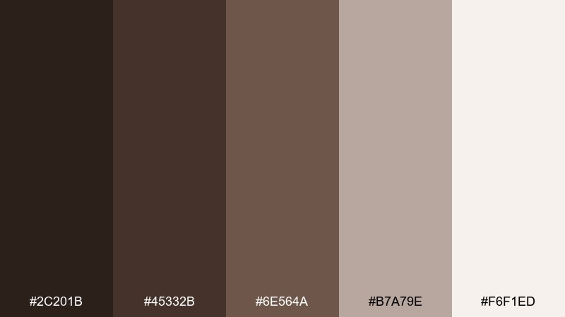 walnut minimal color palette with hex codes