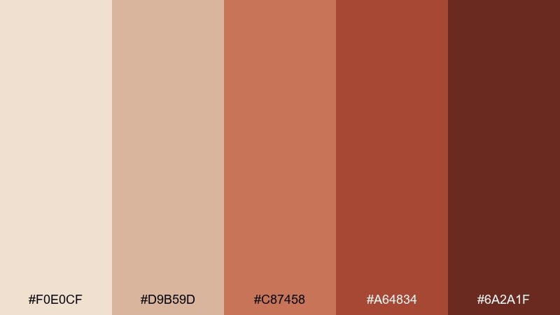 warm adobe beige red color palette with hex codes