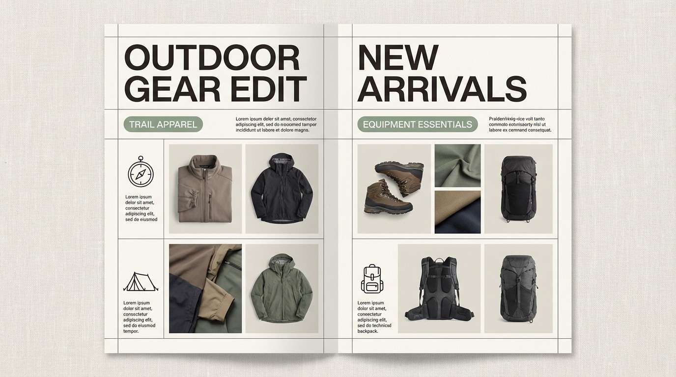 outdoor lookbook layout