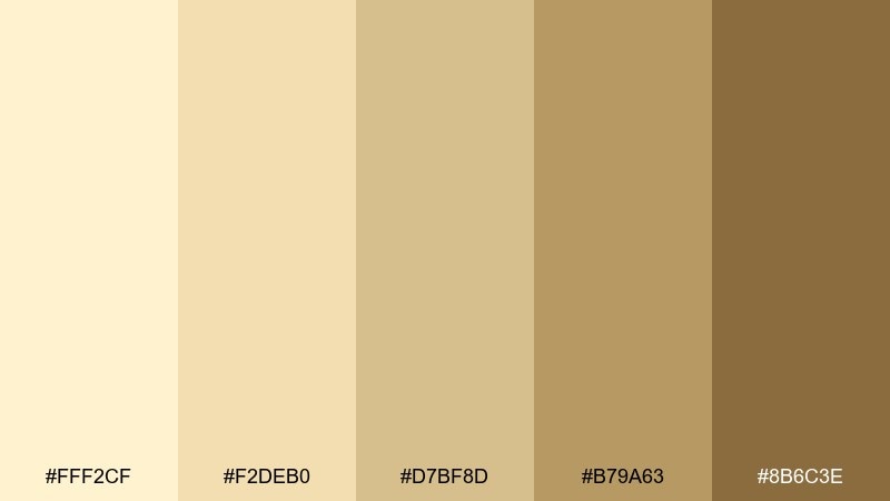 warm blonde monochrome blonde color palette with hex codes