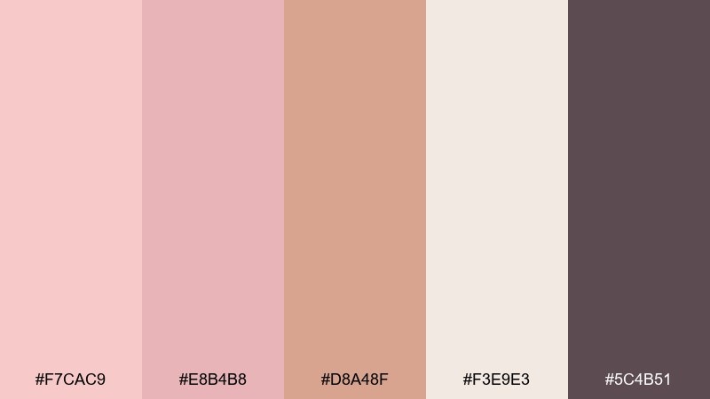 warm blush neutrals rose quartz color palette with hex codes