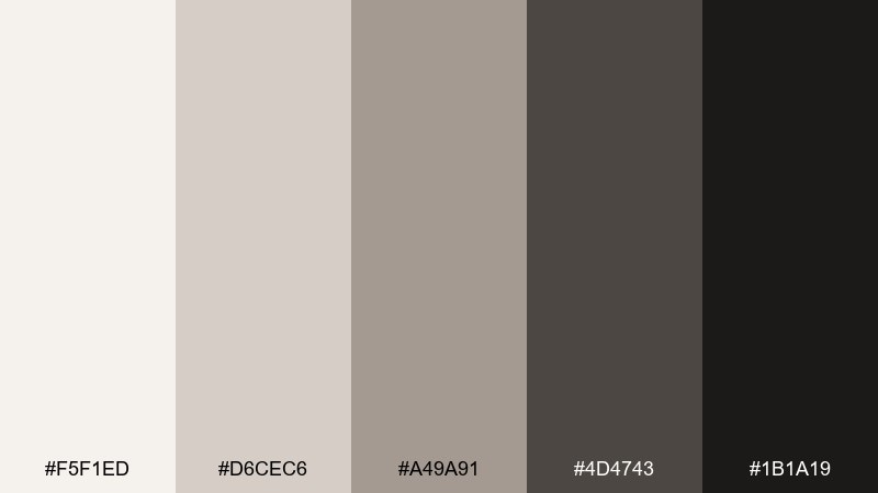 warm charcoal home office color palette with hex codes