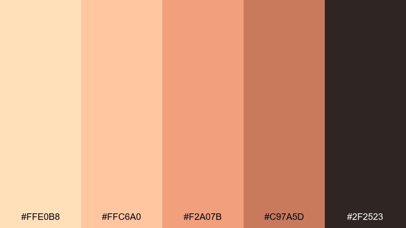 warm clay glow color palette with hex codes