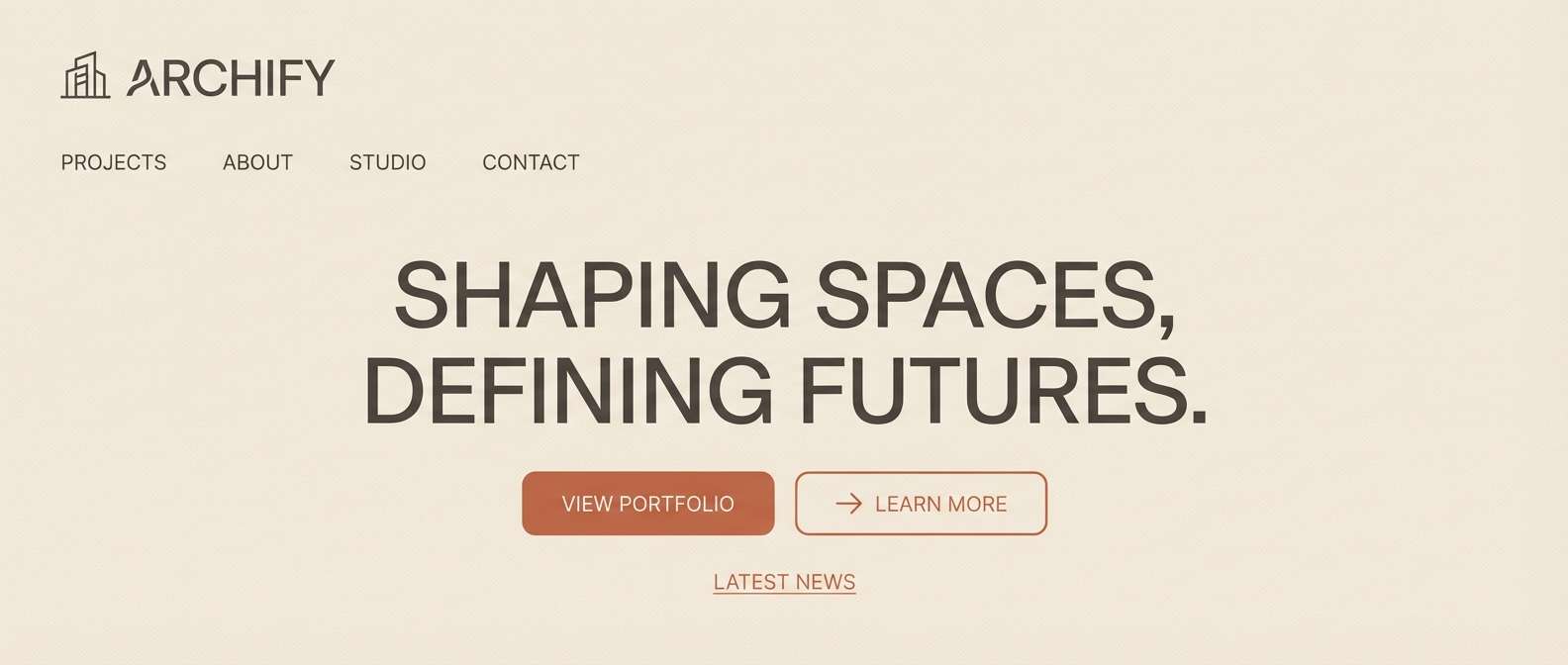 architecture website hero ui
