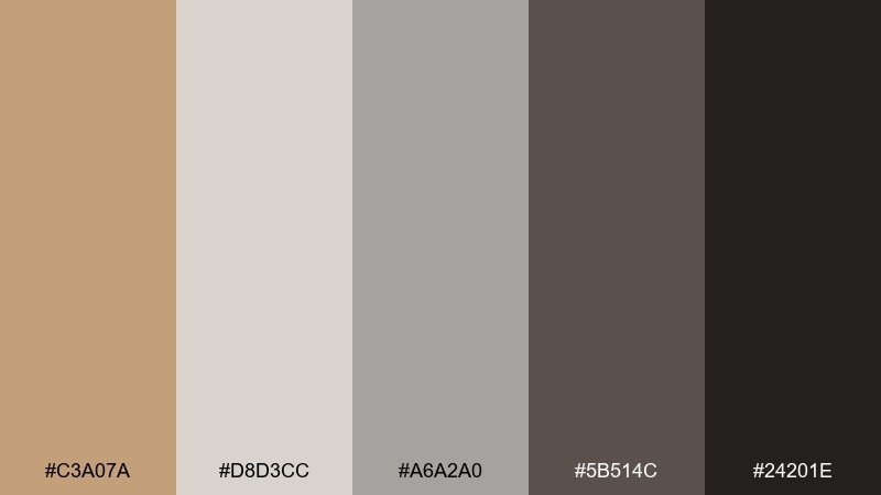 warm concrete color palette with hex codes