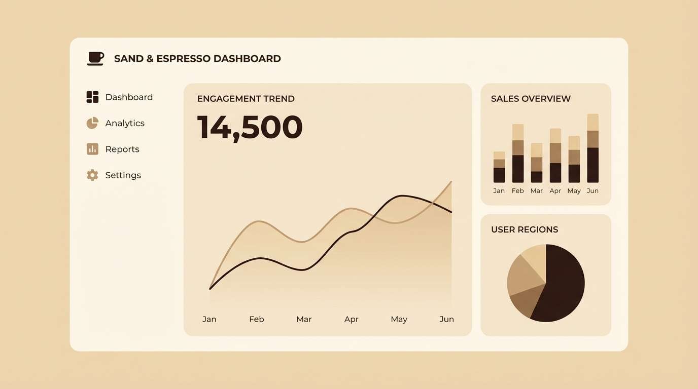 warm dashboard ui mockup