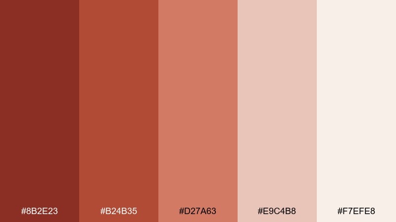 warm hearth ruddy color palette with hex codes