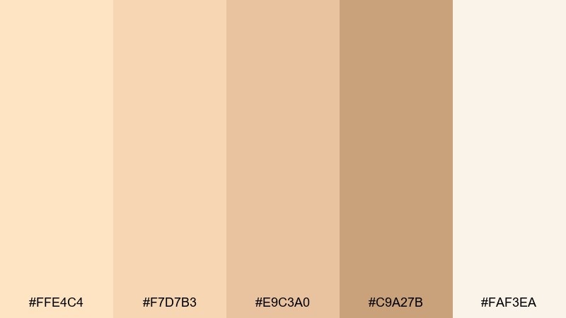 warm linen morning color palette with hex codes