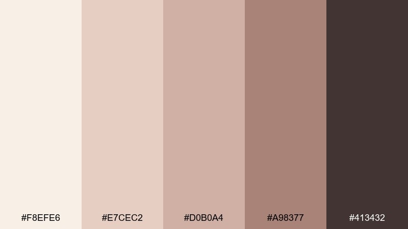 warm metallic neutrals rose gold champagne color palette with hex codes