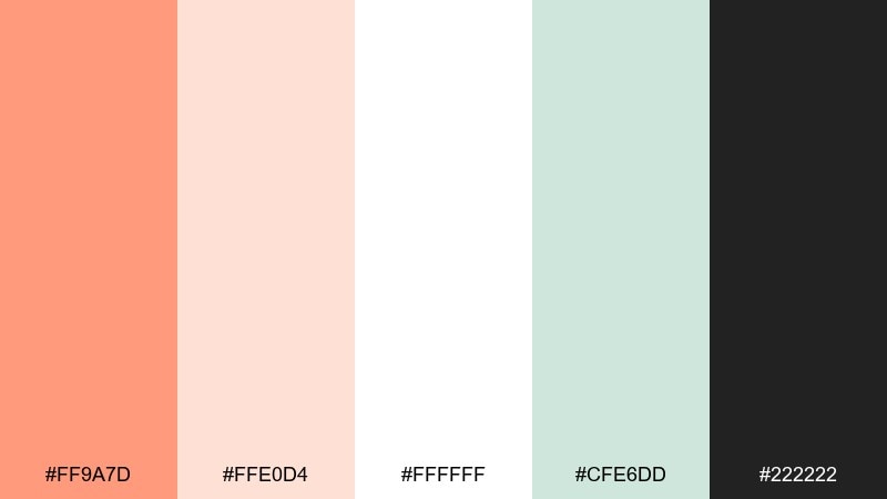 warm minimal melon melon color palette with hex codes