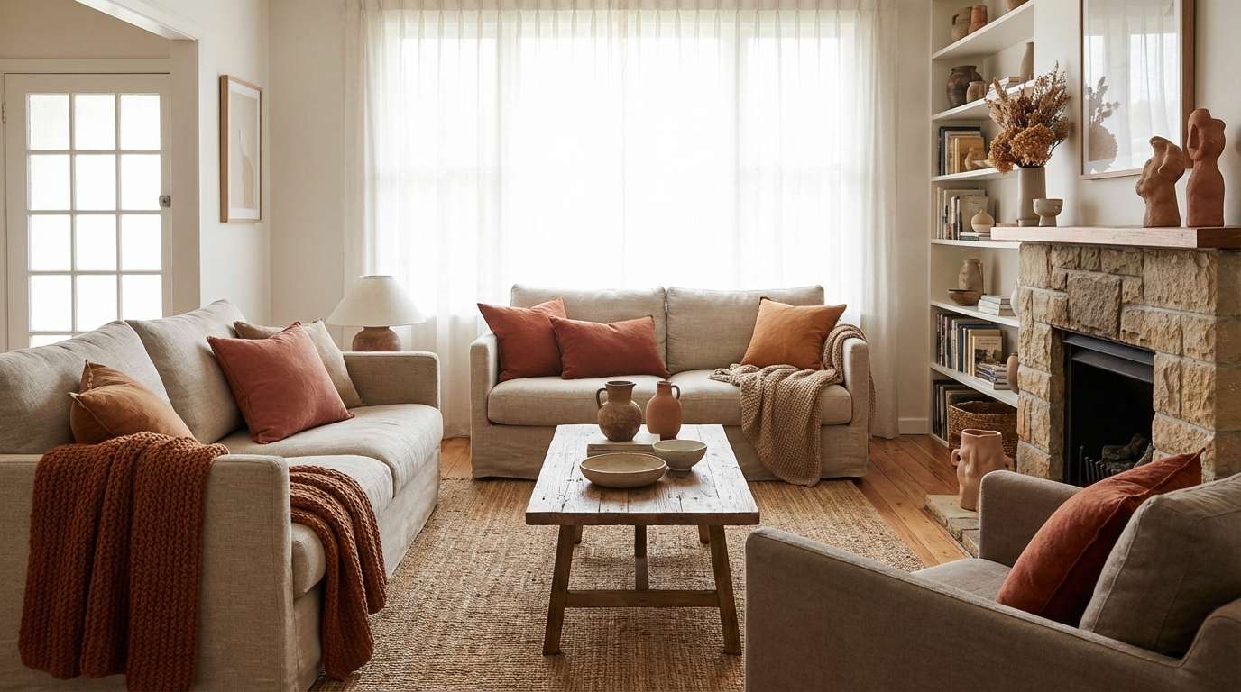 warm neutral living room