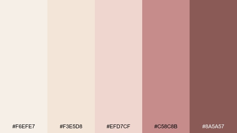 warm pearl rose color palette with hex codes
