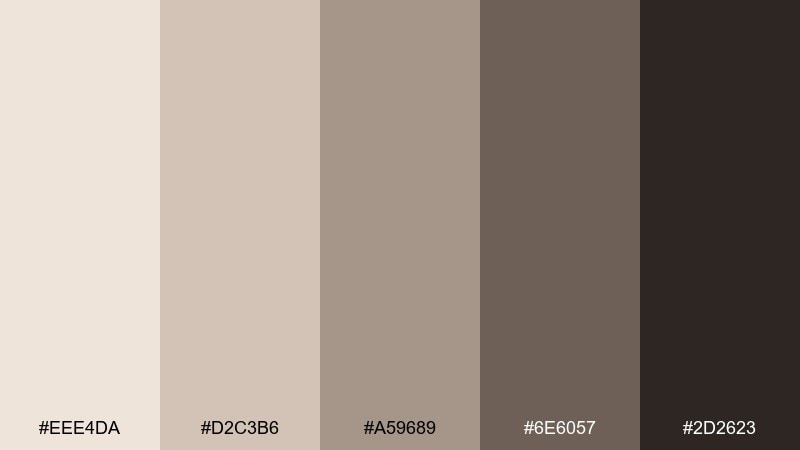 warm pebble color palette with hex codes