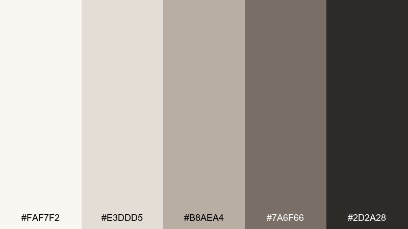 warm pebble color palette with hex codes