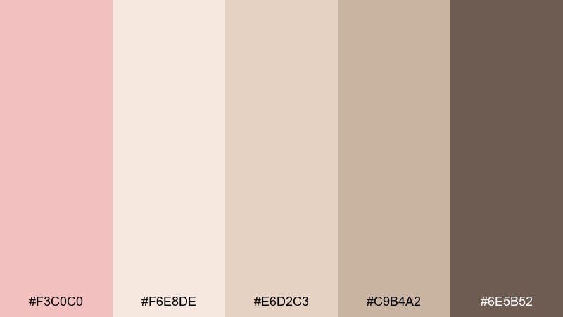 warm sand editorial tea rose color palette with hex codes
