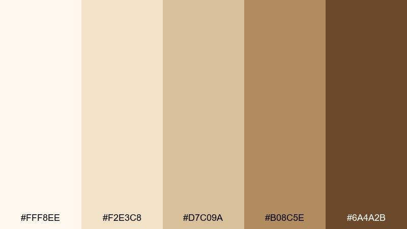 warm sand monochromatic color palette with hex codes
