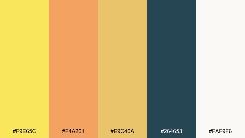 warm sand studio banana yellow color palette with hex codes