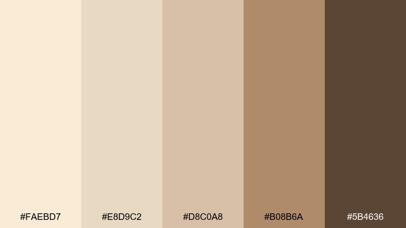 warm sandstone color palette with hex codes