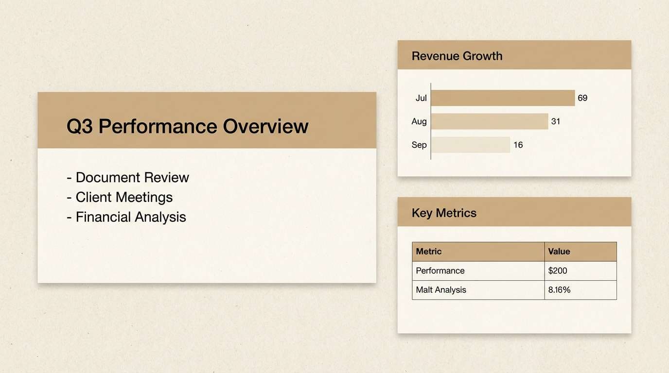 warm slide deck layout