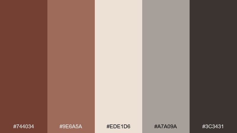 warm stone exterior chestnut color palette with hex codes