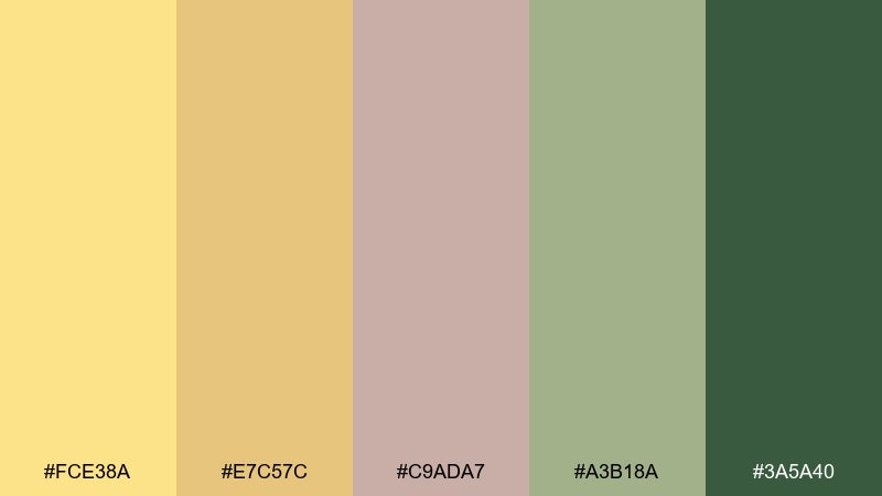 warm straw & sage color palette with hex codes