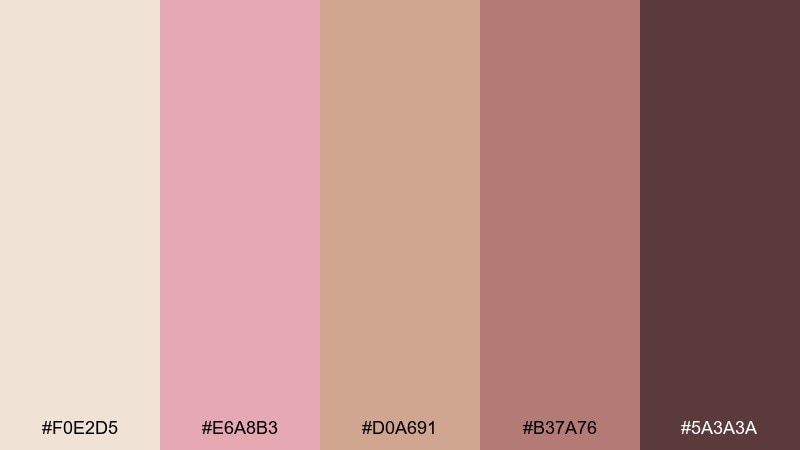 warm terracotta kiss color palette with hex codes