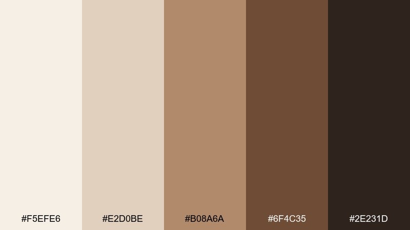 warm walnut living room color palette with hex codes