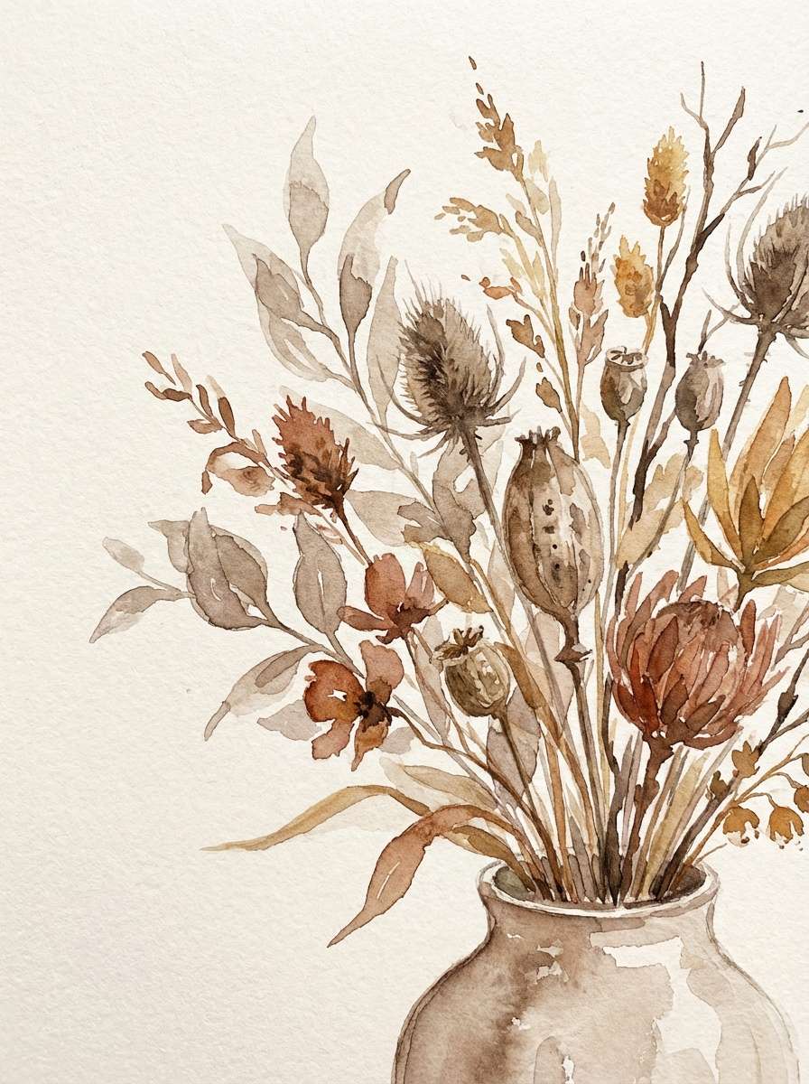watercolor autumn bouquet