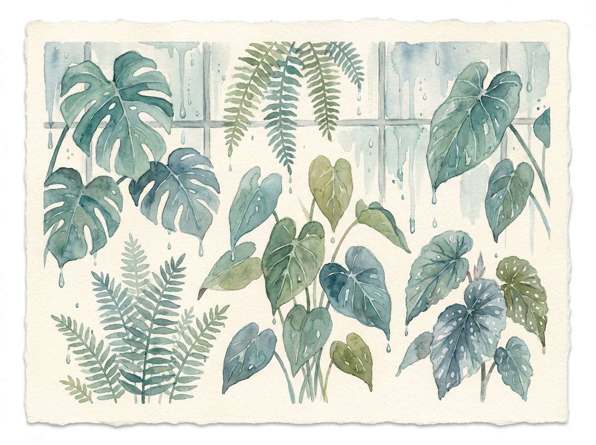 watercolor teal botanicals