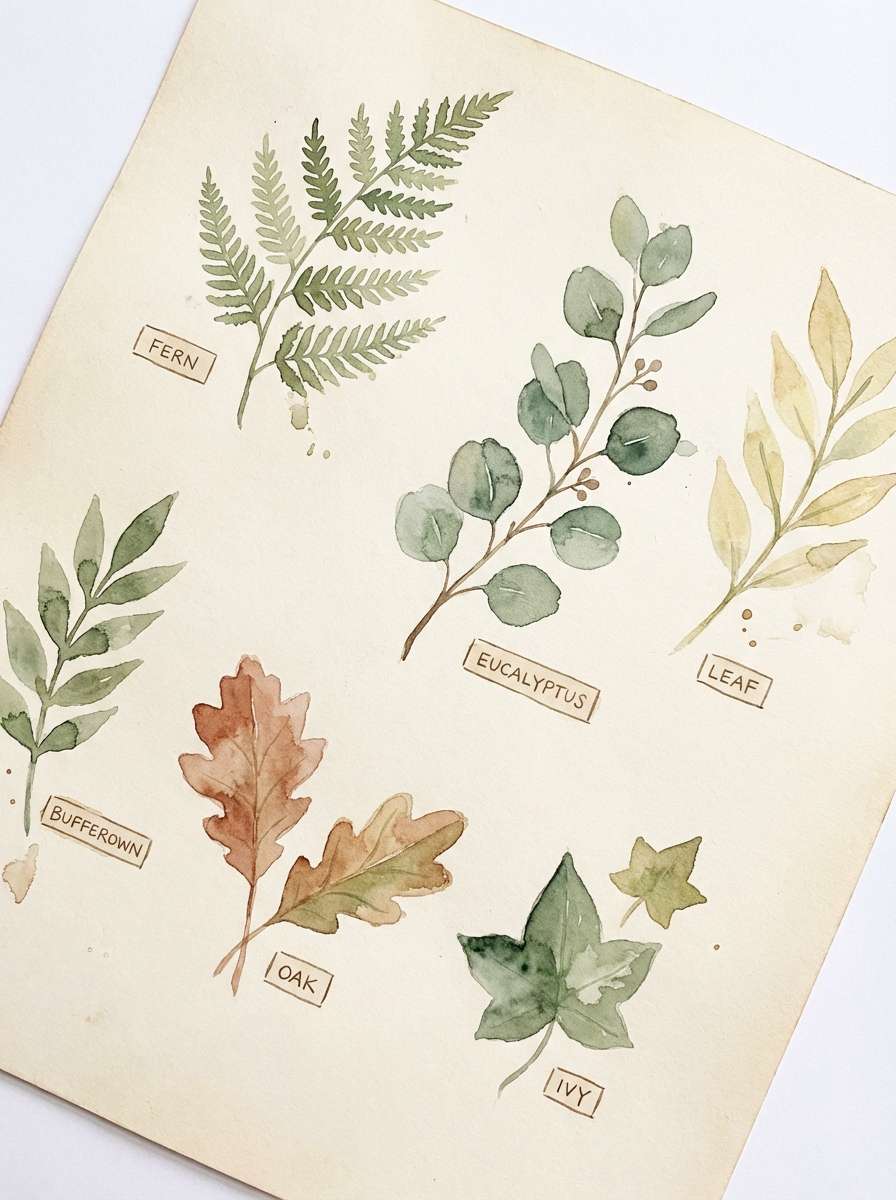 watercolor botanical sheet