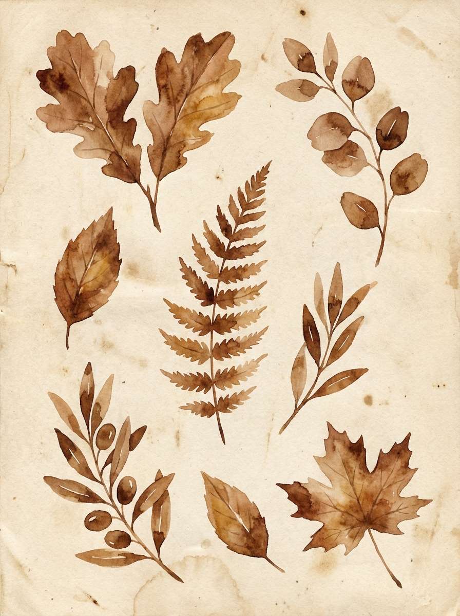 watercolor botanical neutrals