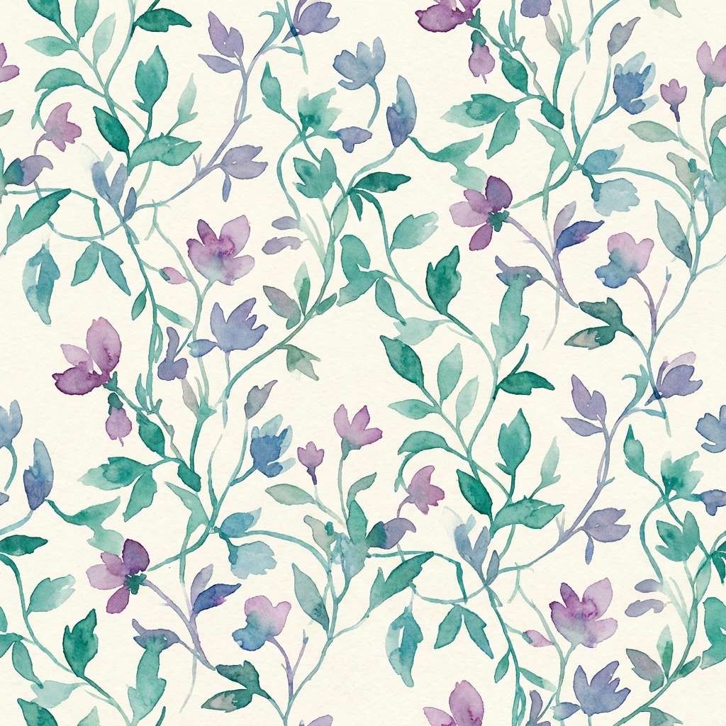 watercolor botanical pattern