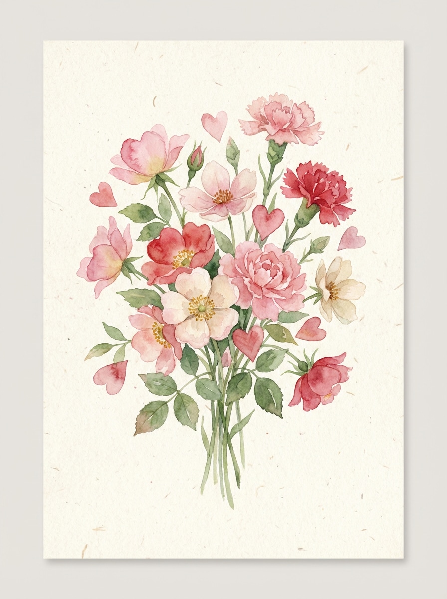 watercolor bouquet card