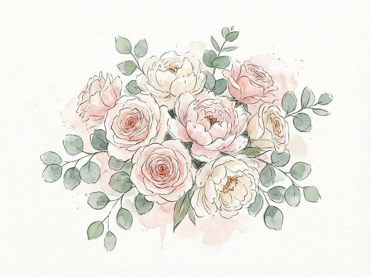 watercolor blush florals