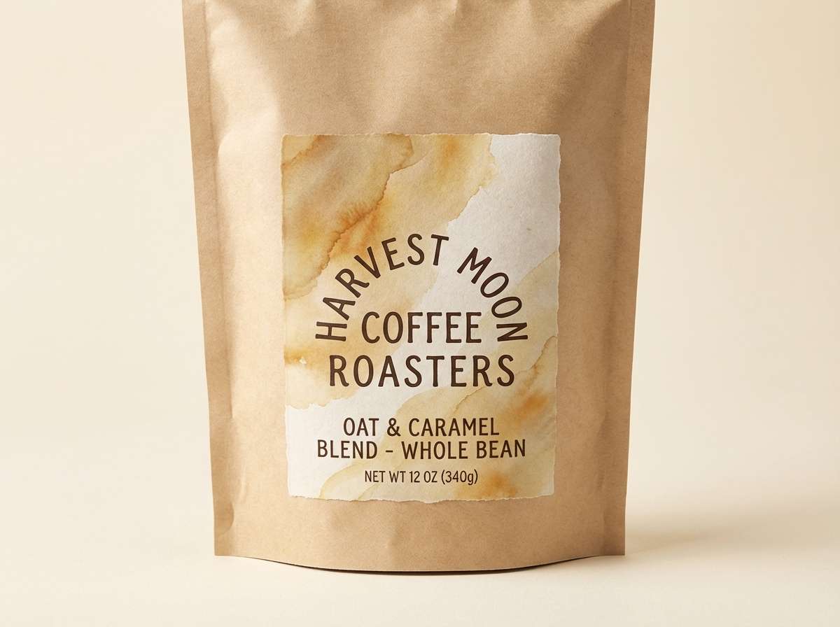 warm coffee packaging mockup
