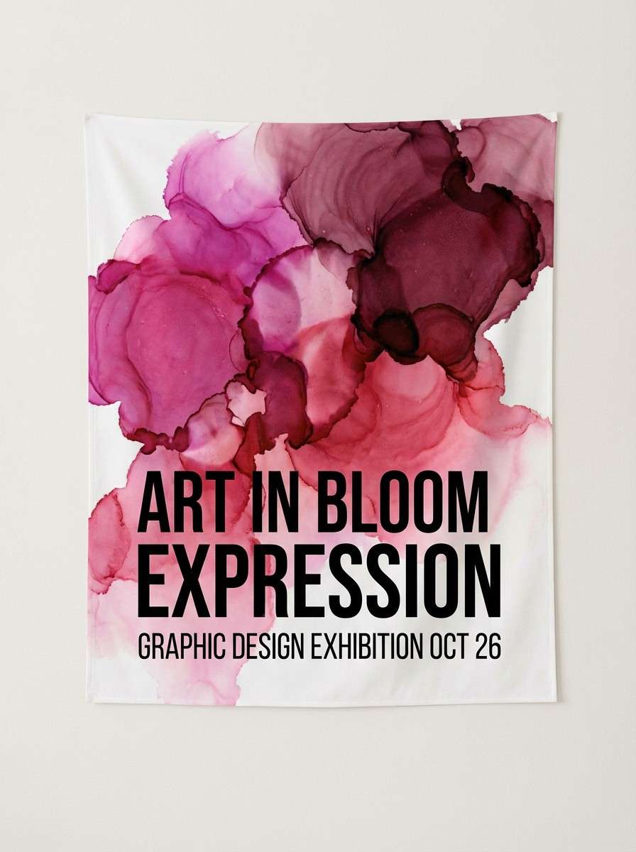 berry ink watercolor poster