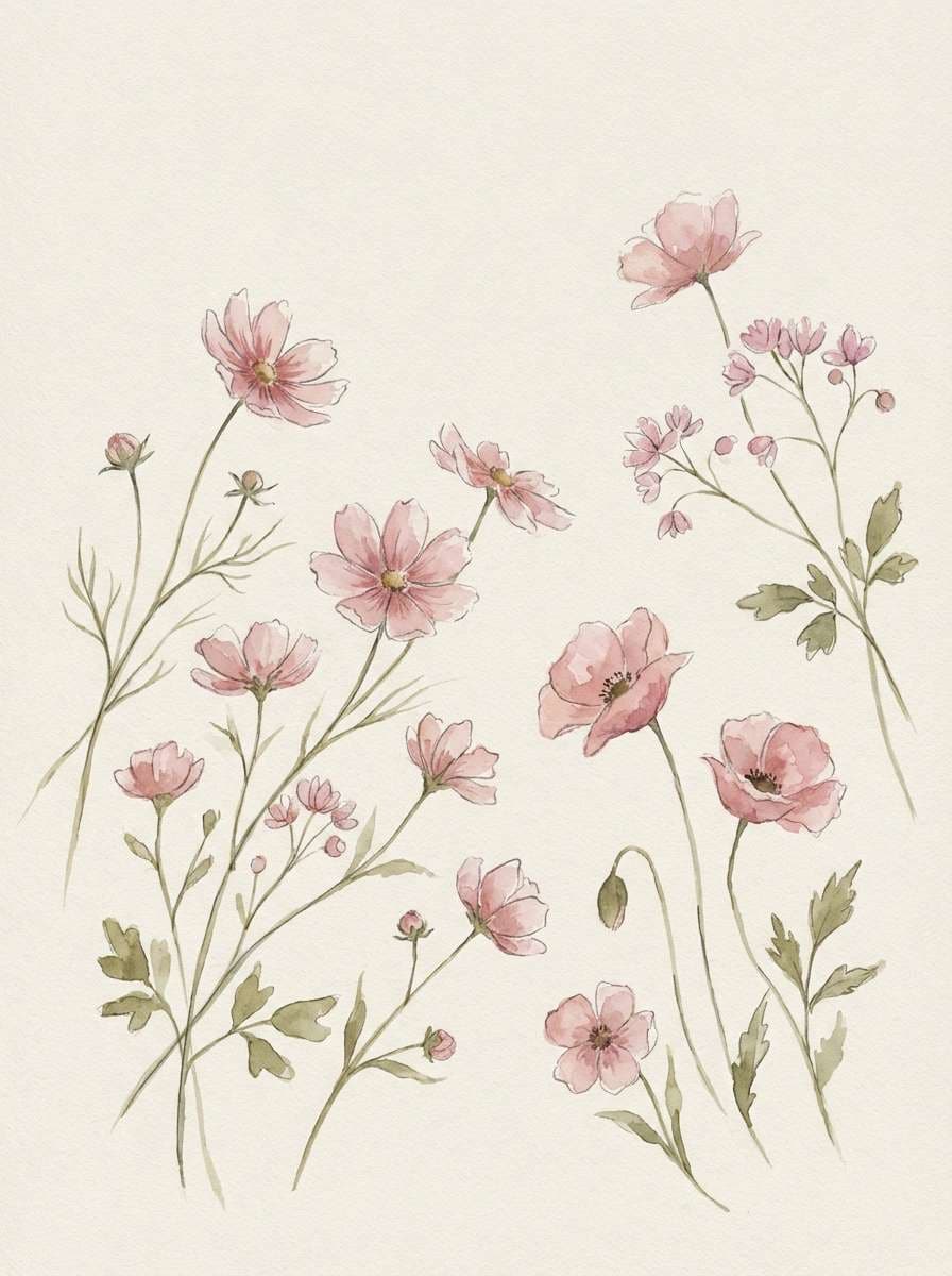 watercolor dune flowers