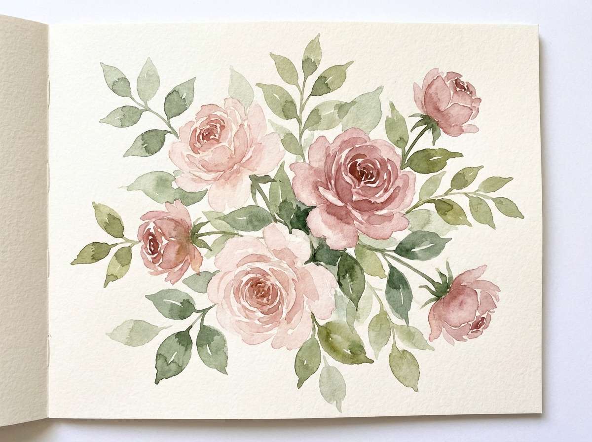 watercolor floral card