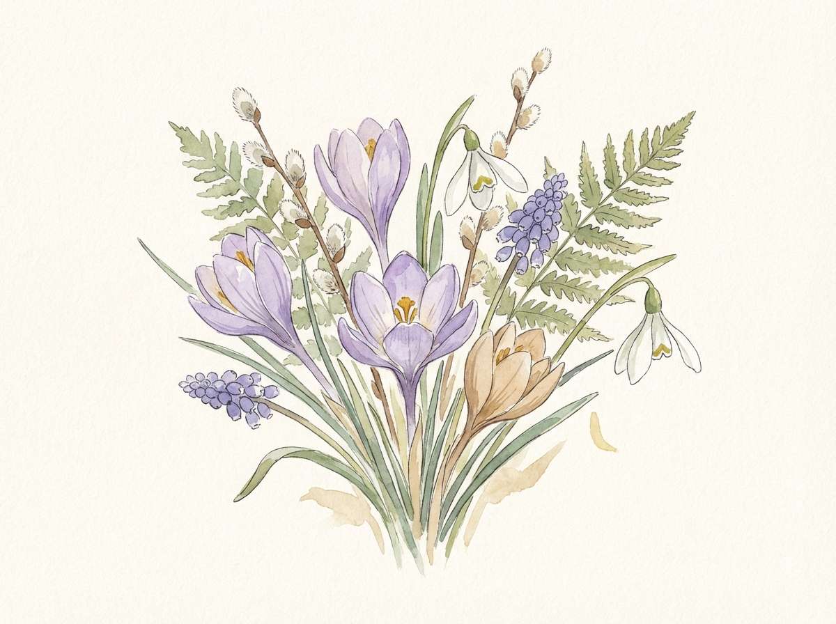 royal color tone watercolor floral illustration