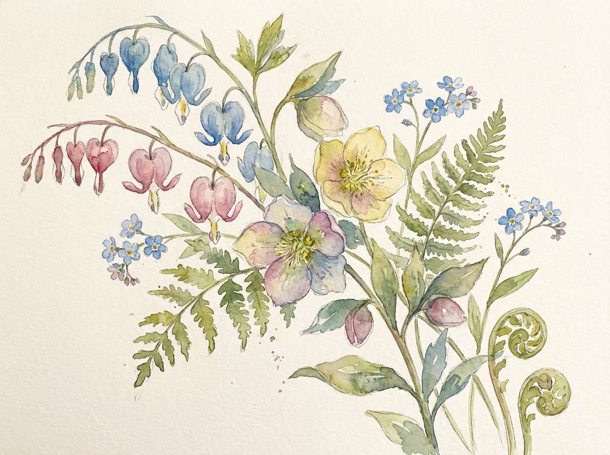 watercolor floral spring