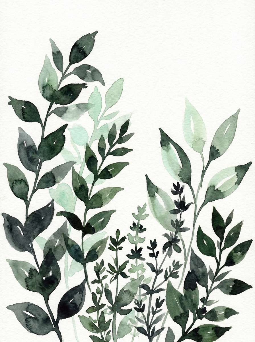 watercolor herb illustration